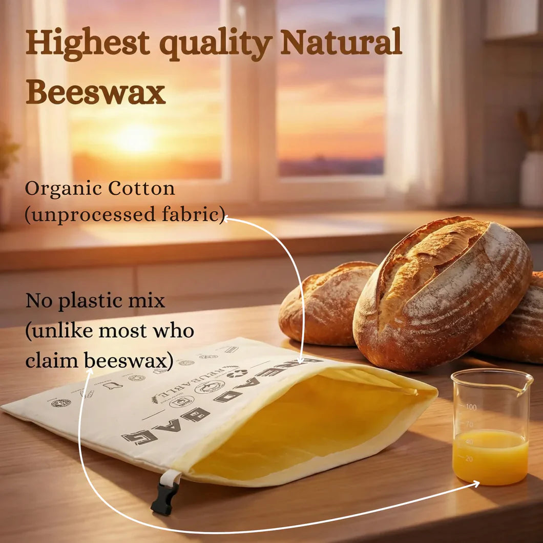 Premium 100% Cotton Beeswax Bread Bags